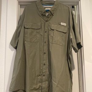 Magelllan outdoors 3xl short sleeve shirt button up olive green